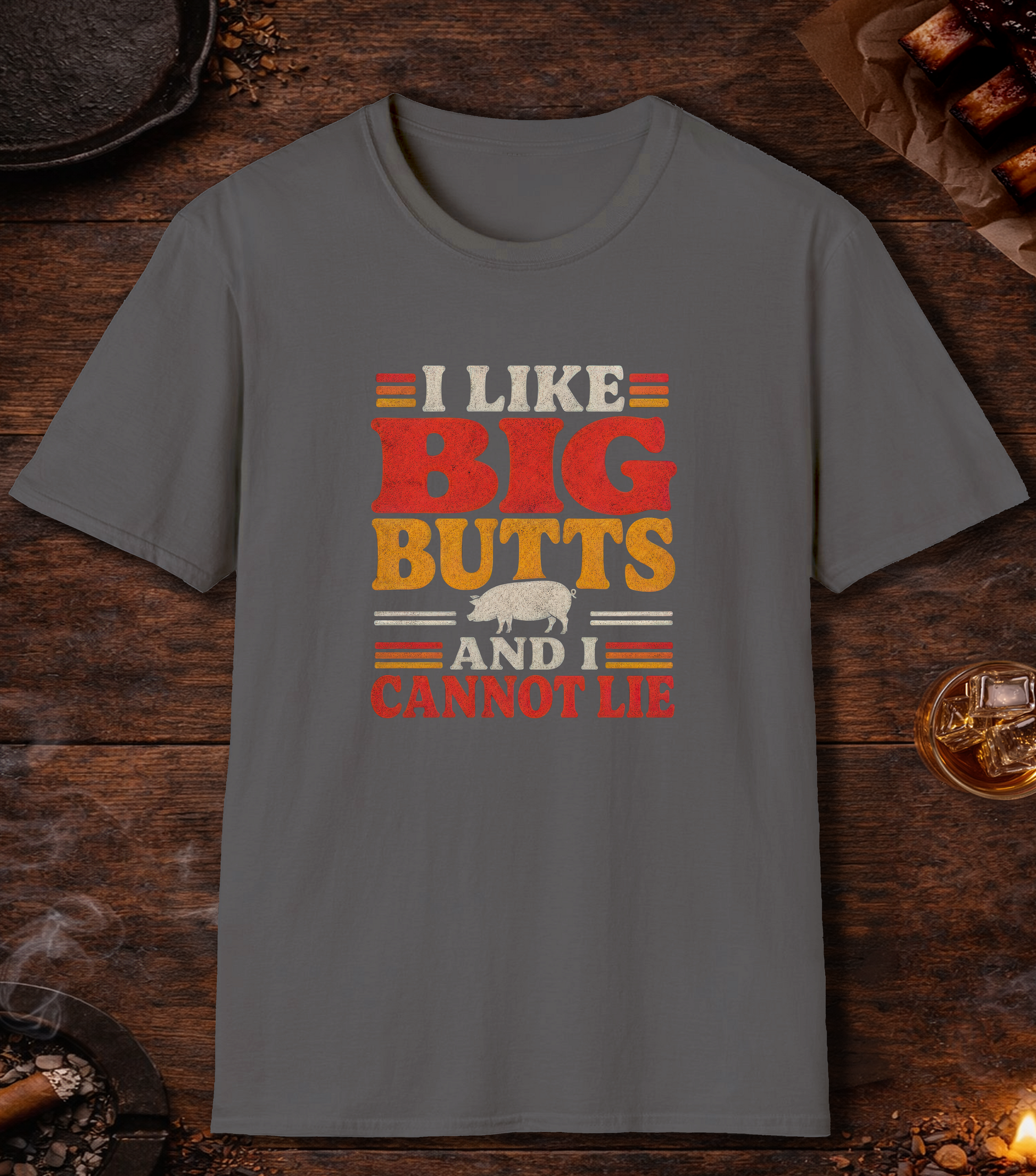 Like Big Butts T-Shirt - Charcoal