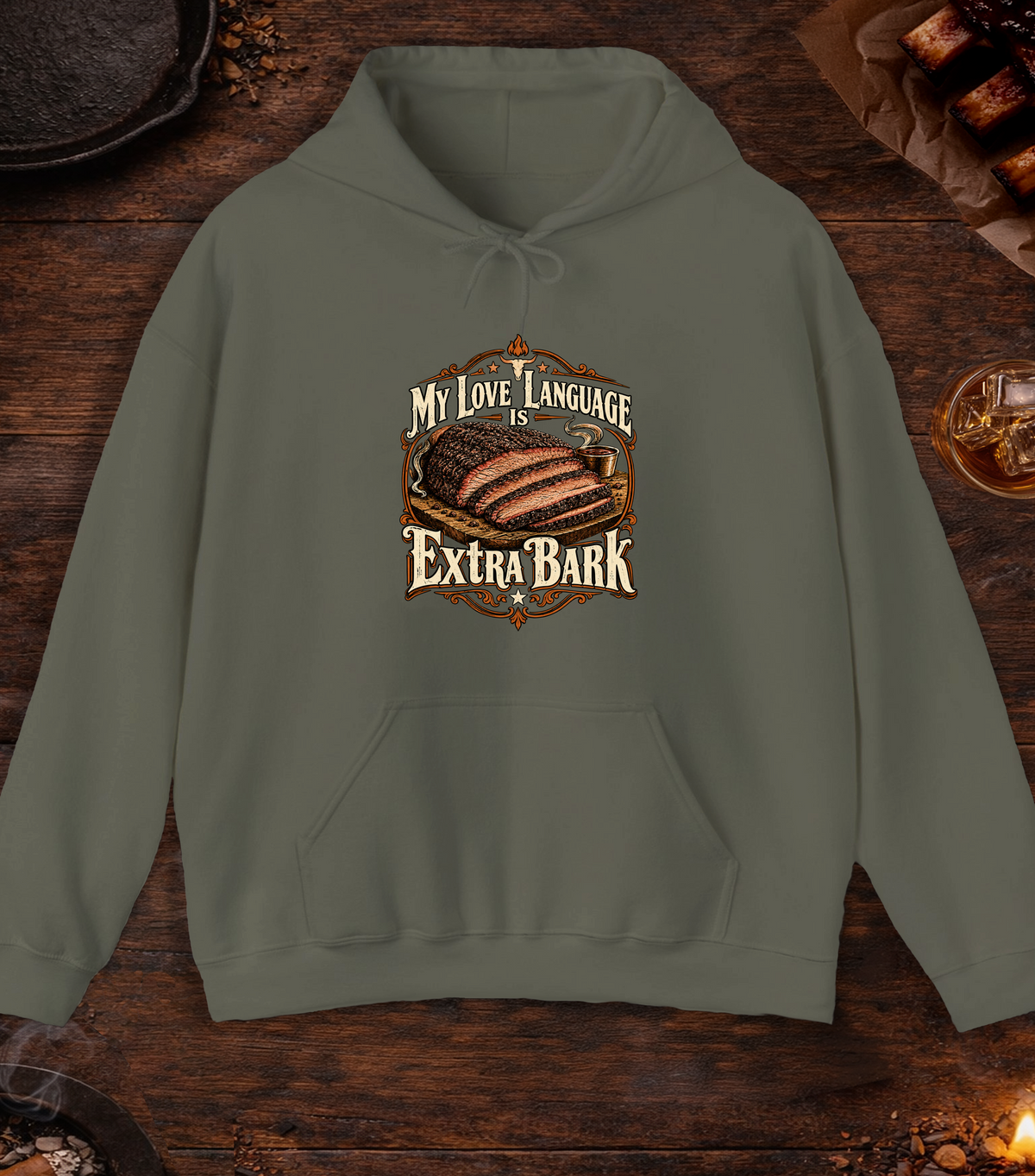 Love Language Bark - Military Green