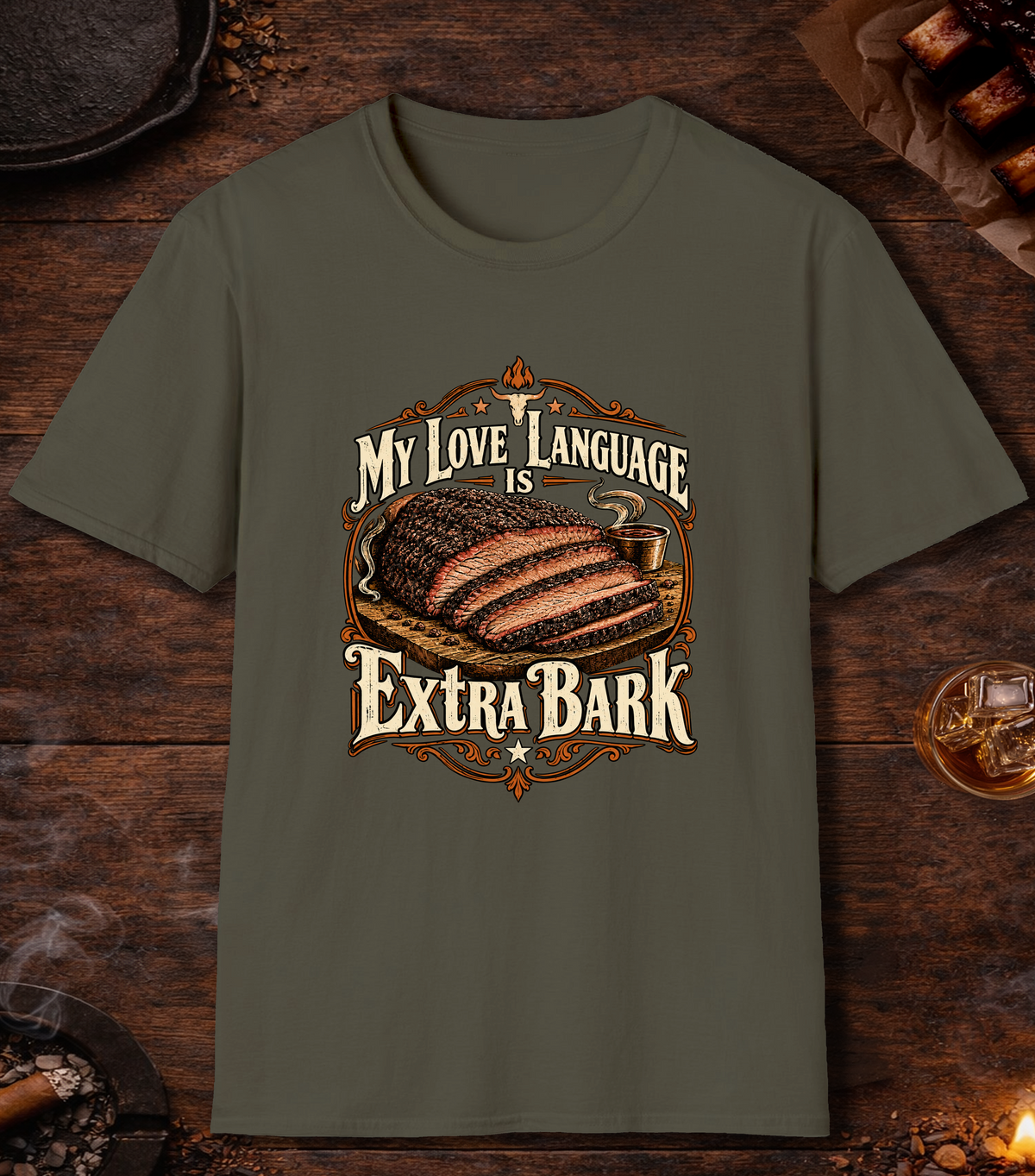 Love Language Bark - Military Green
