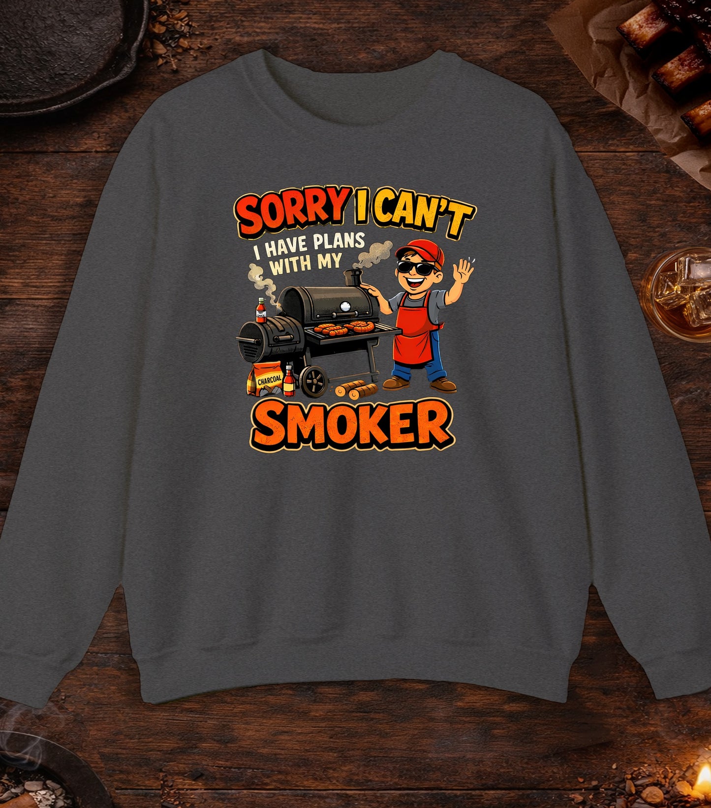 Made Plans With My Smoker Crewneck - Dark Heather