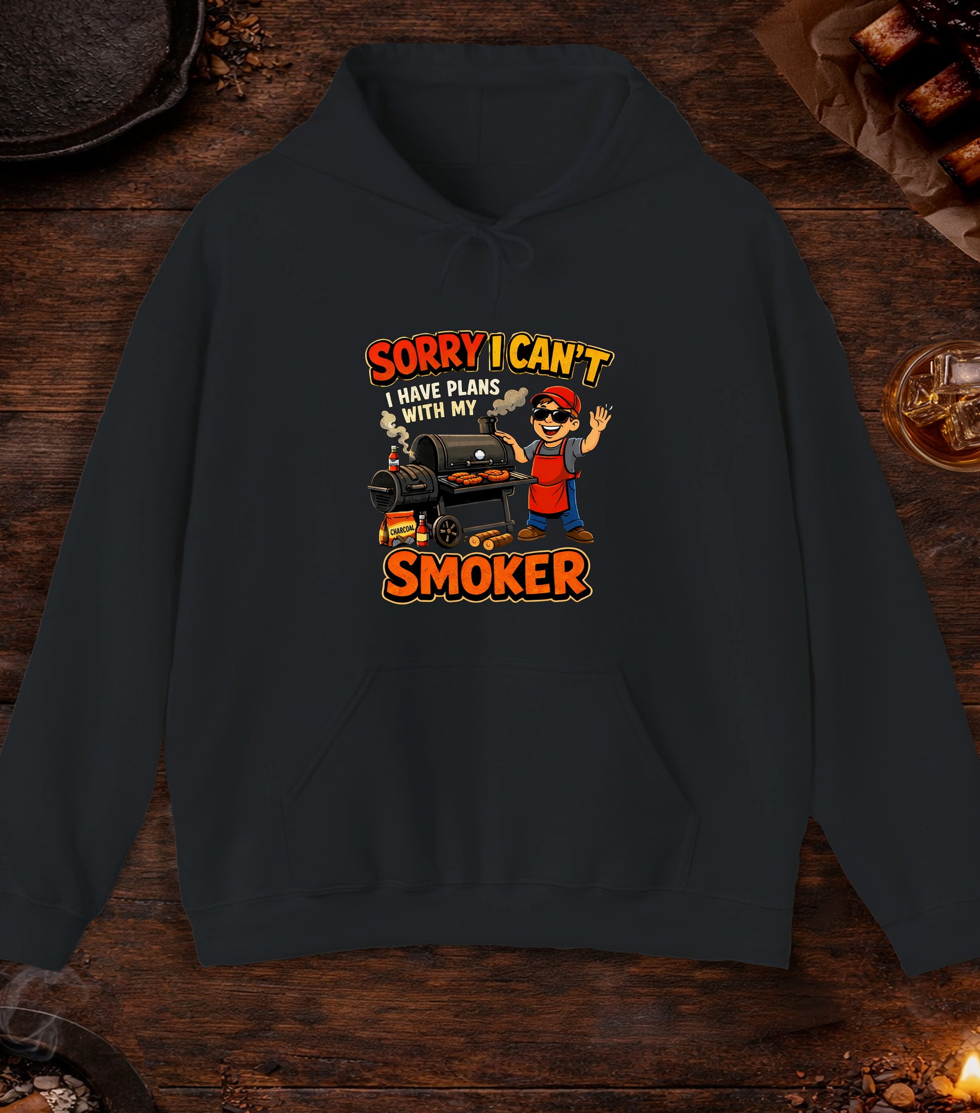 Made Plans With My Smoker Hoodie - Black