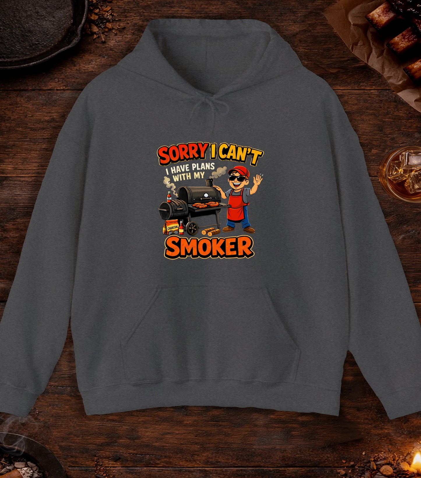 Made Plans With My Smoker Hoodie - Dark Heather