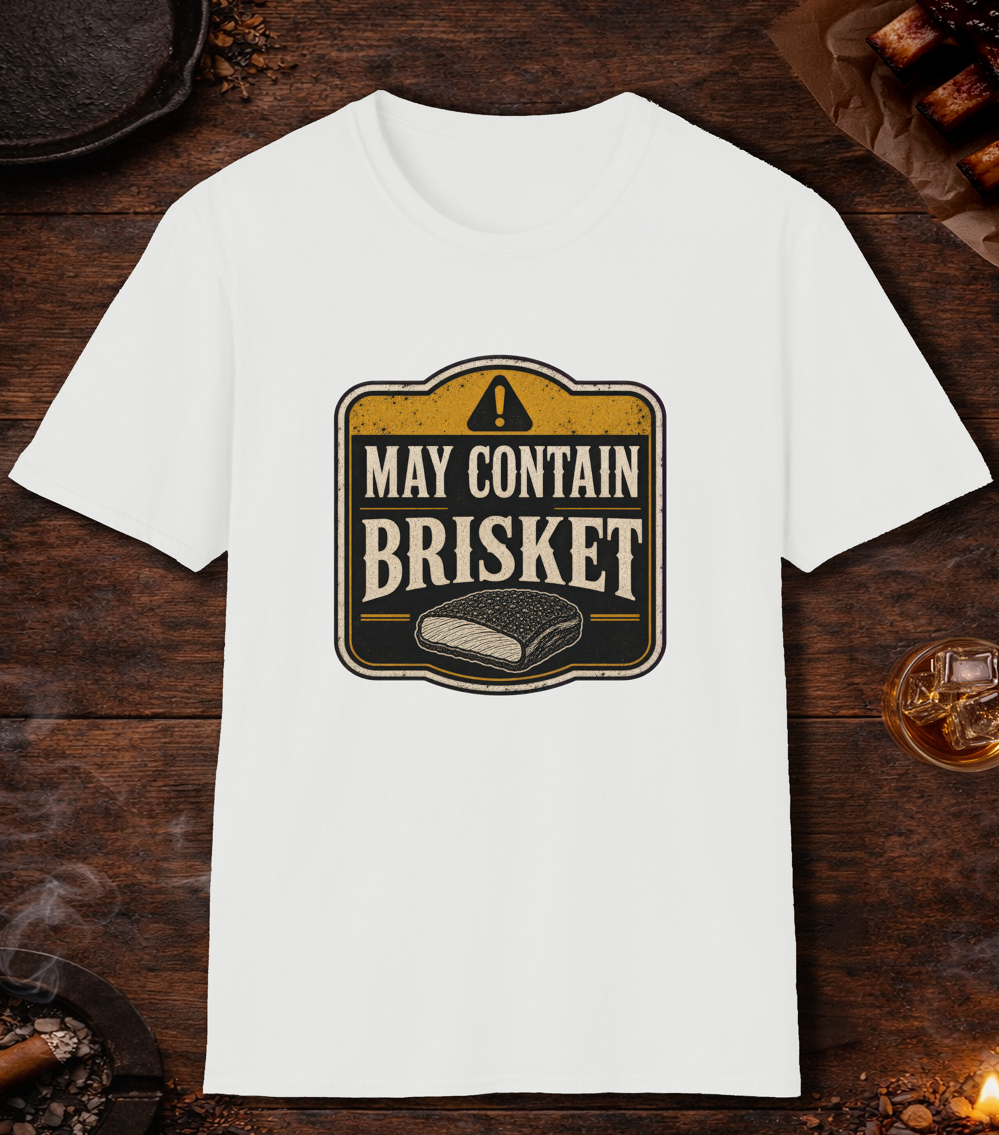 May Contain Brisket T-Shirt - White