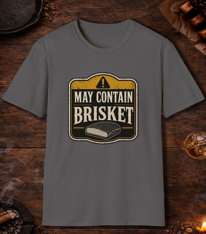 May Contain Brisket T-Shirt - Charcoal