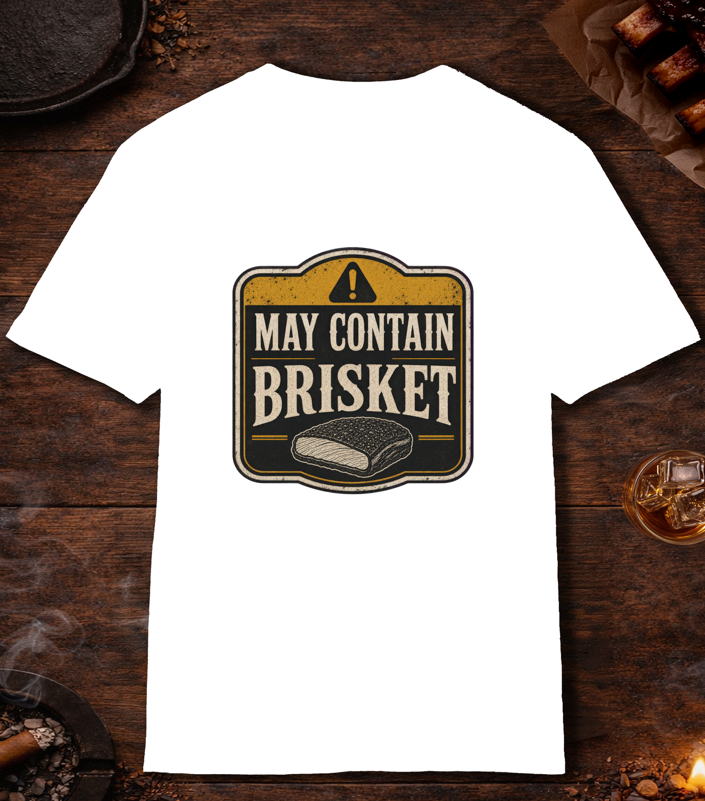 May Contain Brisket T-Shirt - White