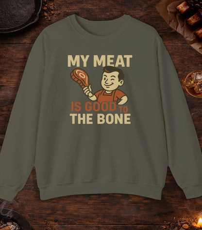 Meat Good To Bone Crewneck - Military Green