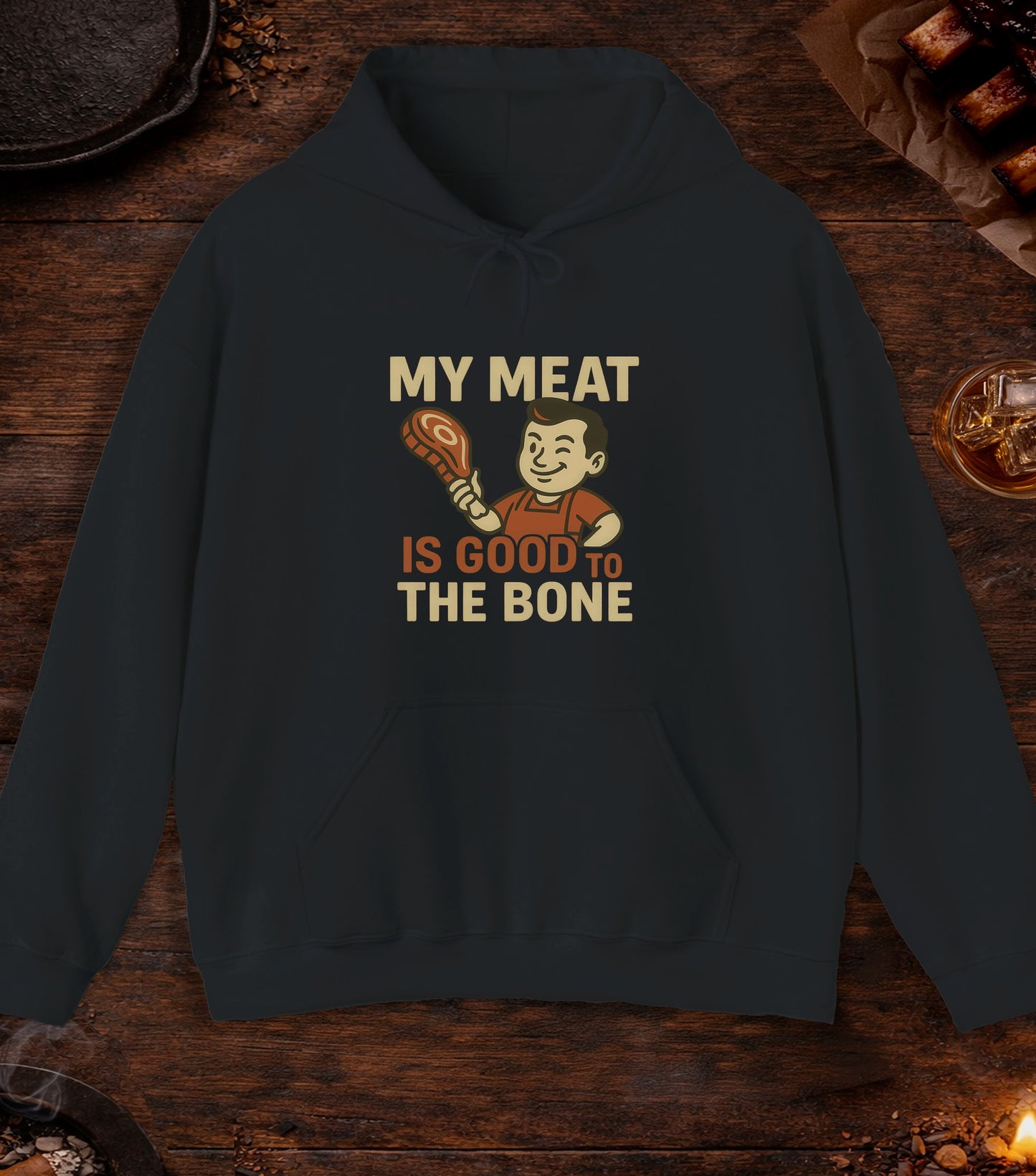 Meat Good To Bone Hoodie - Black
