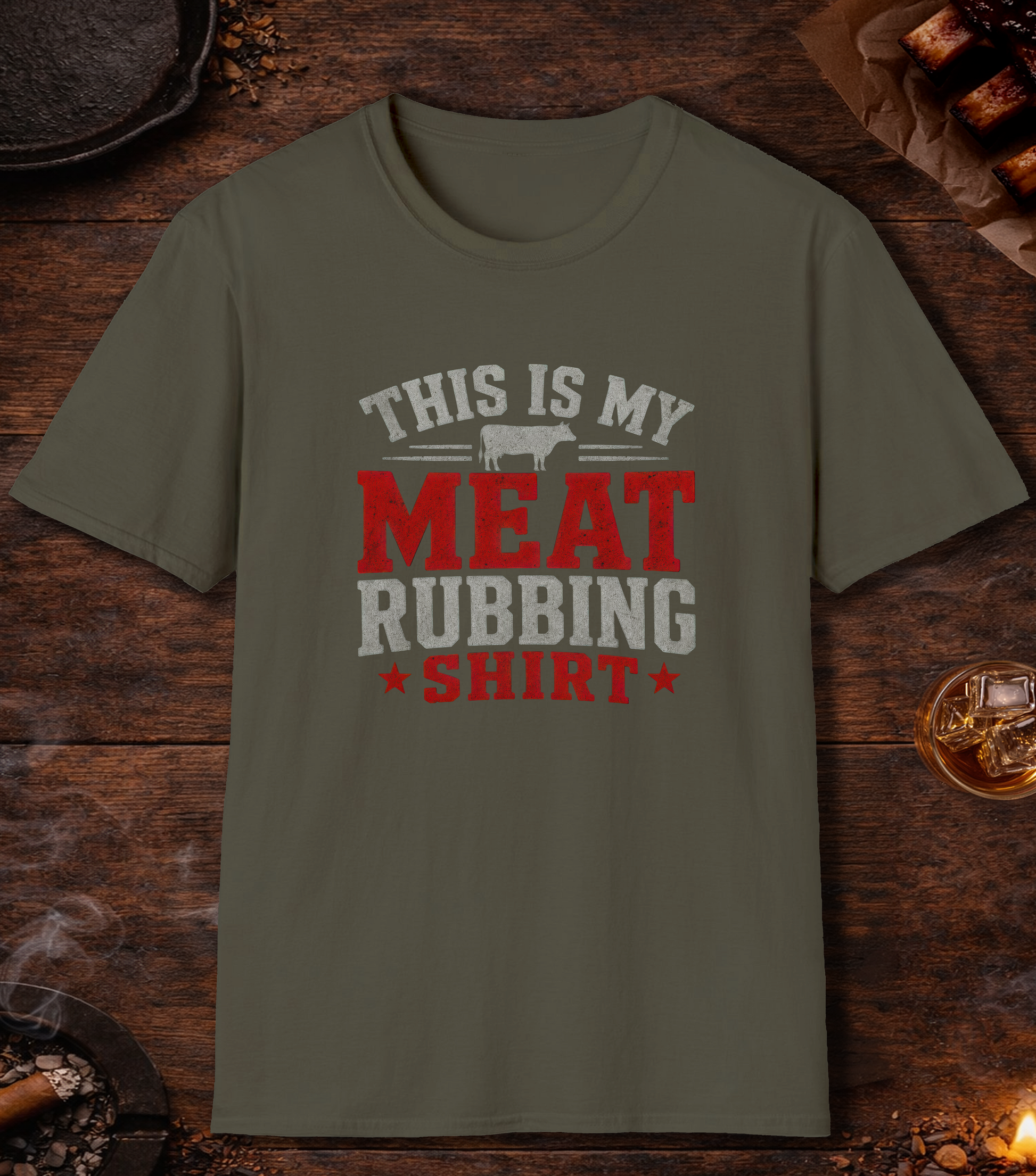 Meat Rubbing Shirt T-Shirt - Military Green