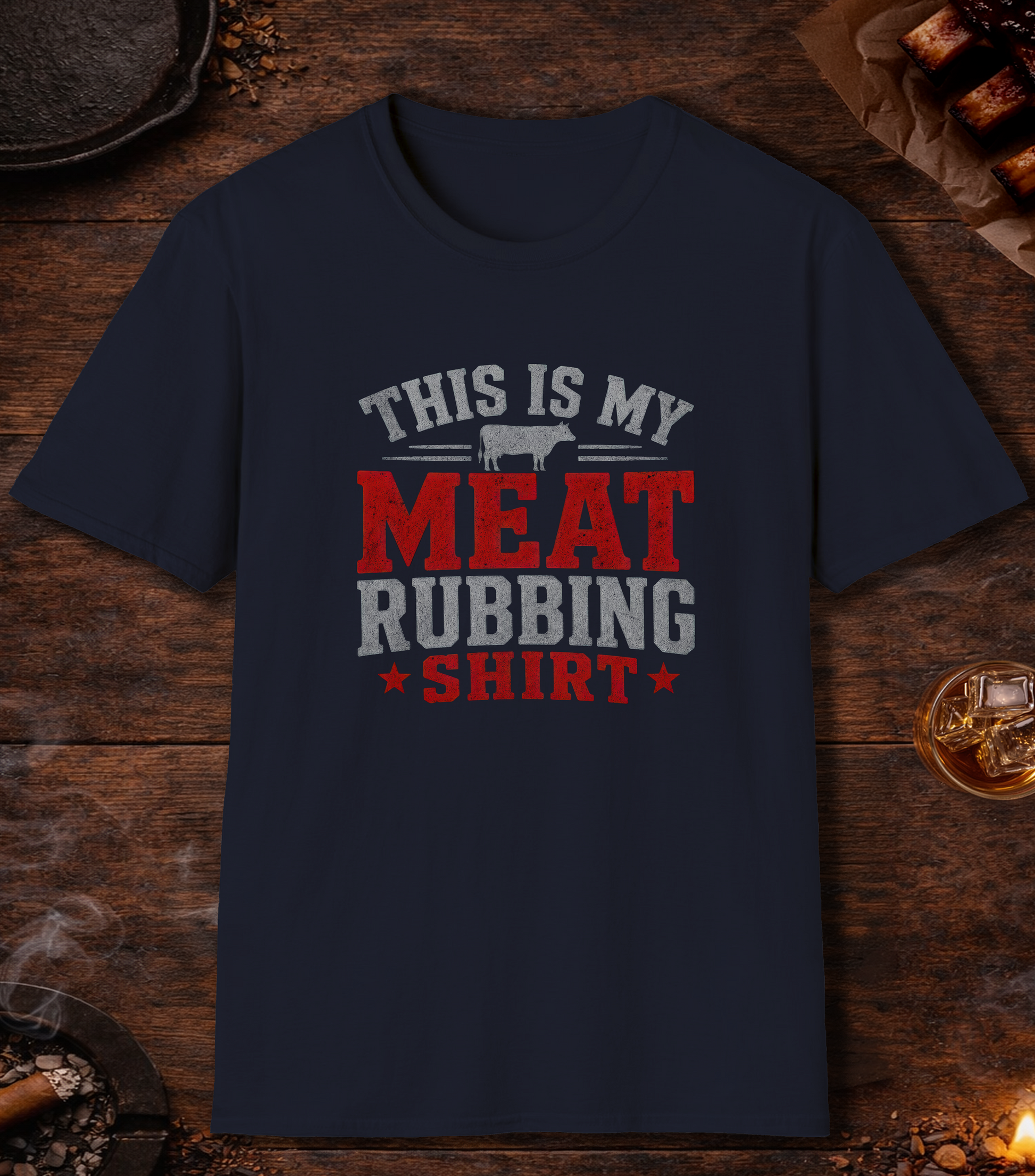 Meat Rubbing Shirt T-Shirt - Navy