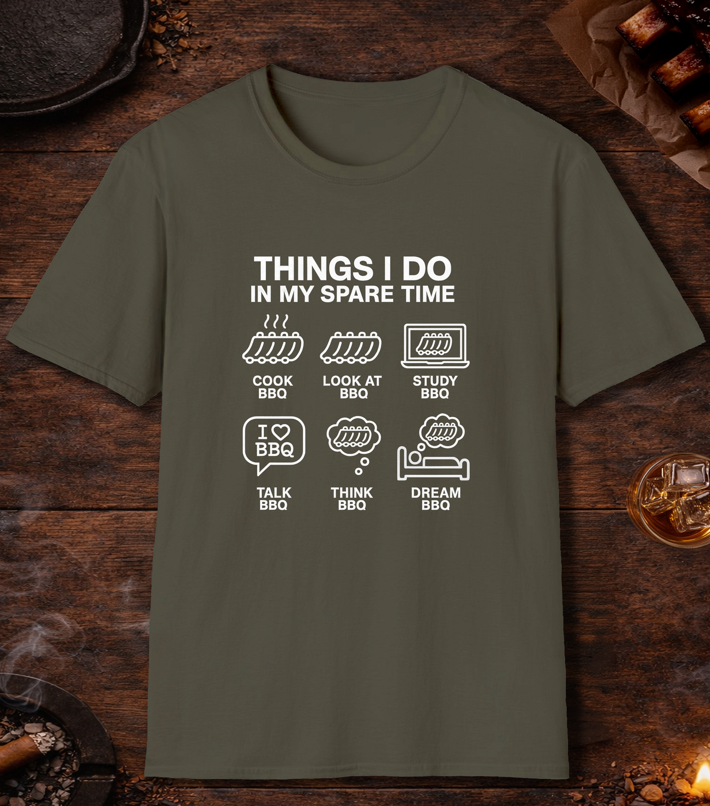 Spare Time T-Shirt - Military Green