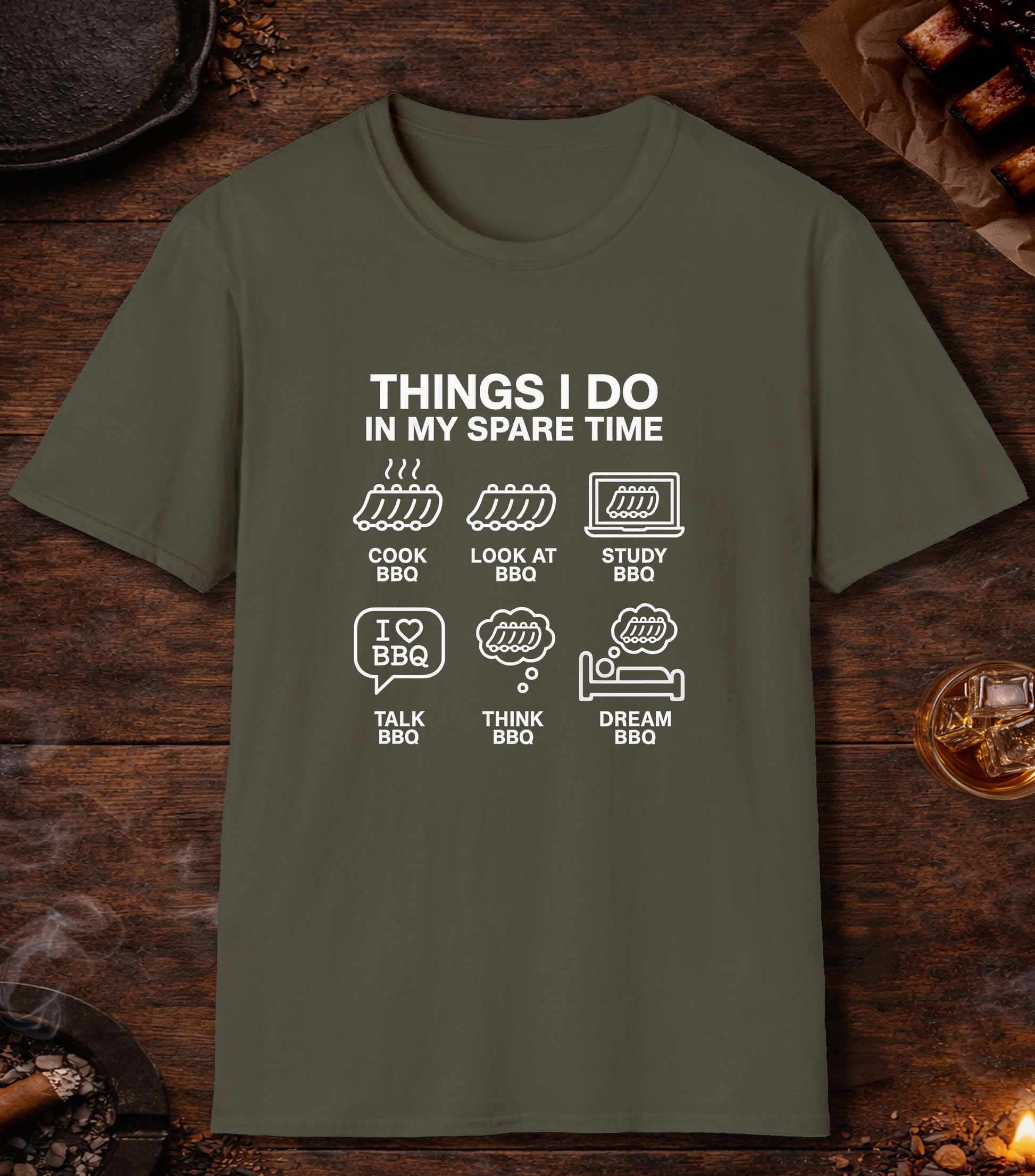 Spare Time T-Shirt - Military Green