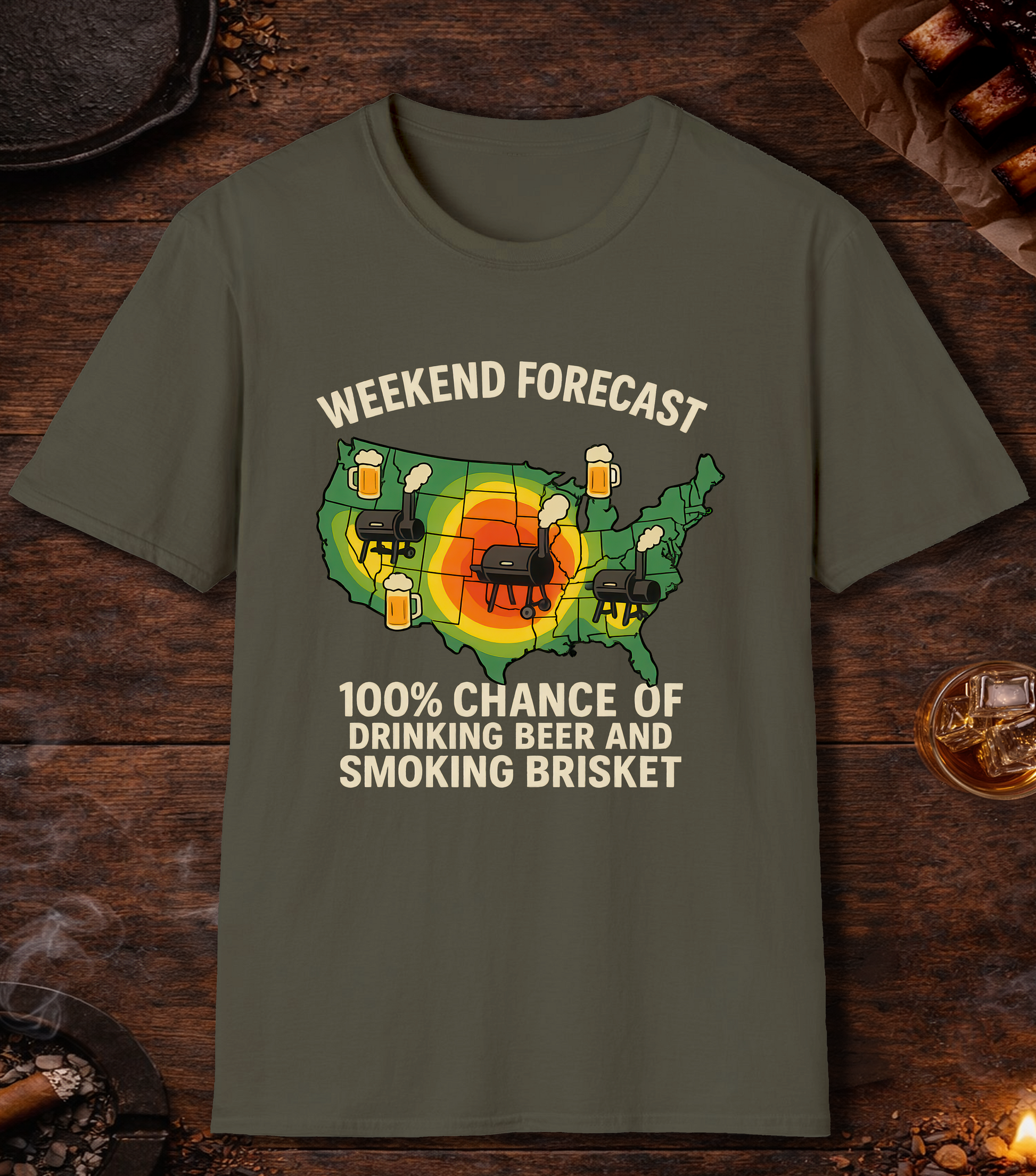Weekend Forcast T-Shirt - Military Green