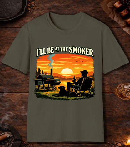Ill Be At The Smoker T-Shirt - Military Green