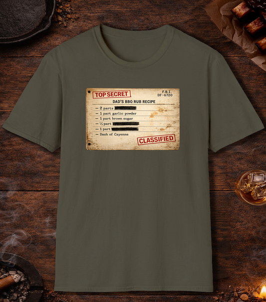 Dads BBQ Rub Recipe T-Shirt - Military Green