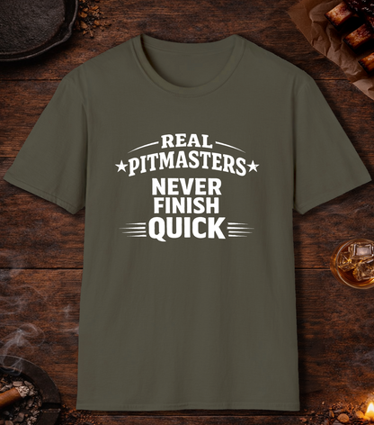 Pitmasters Never Finish Quick T-Shirt - Military Green