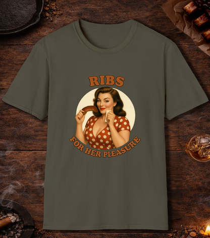 Ribs For Her Pleasure T-Shirt - Military Green