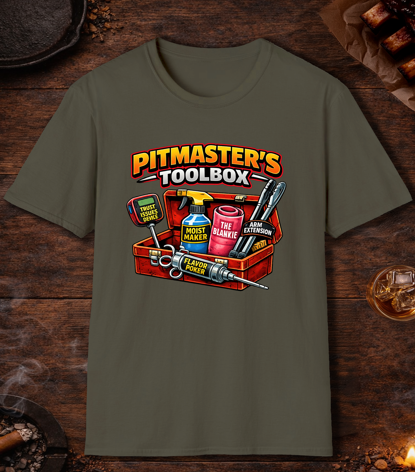 Pitmasters Toolbox T-Shirt - Military Green