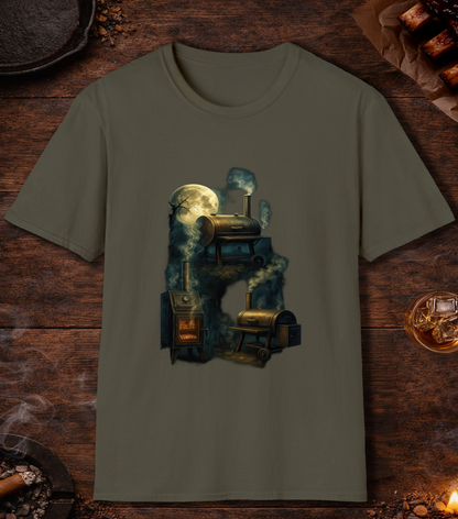 Three Smoker Moon T-Shirt - Military Green