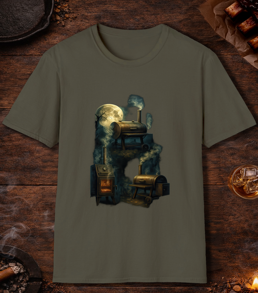 Three Smoker Moon T-Shirt - Military Green