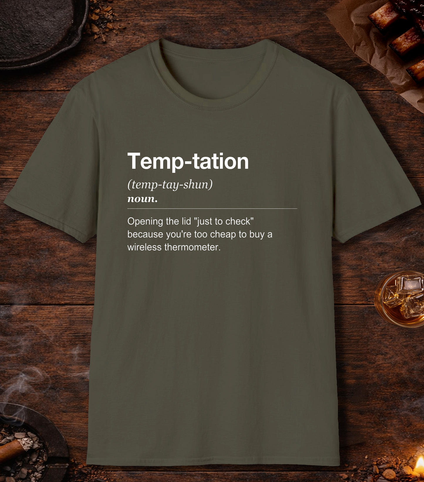 Temp Tation Definition T-Shirt - Military Green