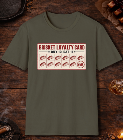Brisket Loyalty Card T-Shirt - Military Green