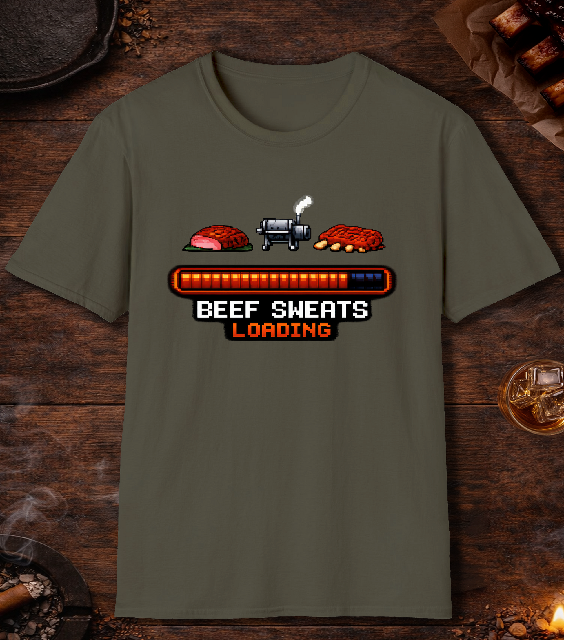 Beef Sweats Loading T-Shirt - Military Green