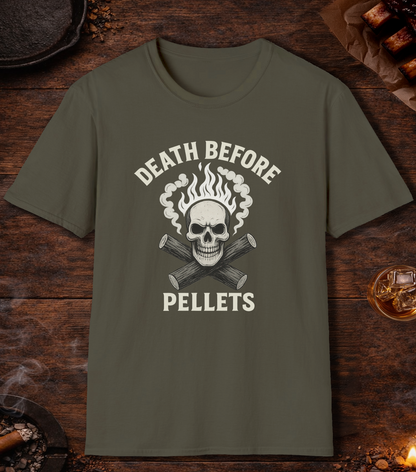 Death Before Pellets White T-Shirt - Military Green