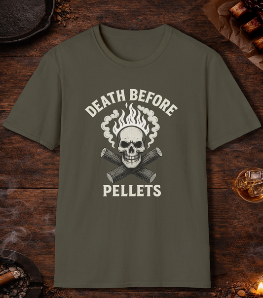 Death Before Pellets White T-Shirt - Military Green