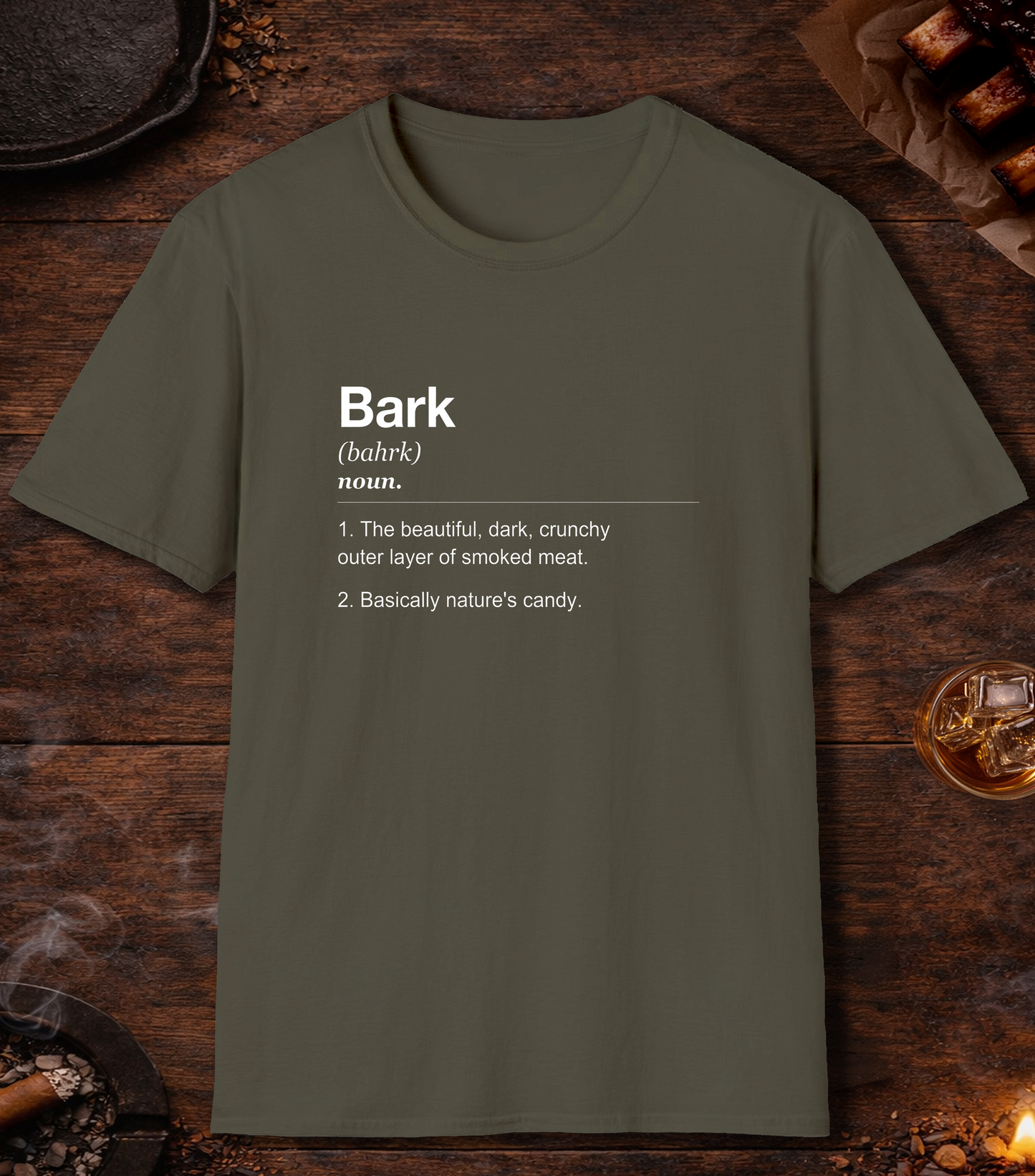 Bark Definition T-Shirt - Military Green