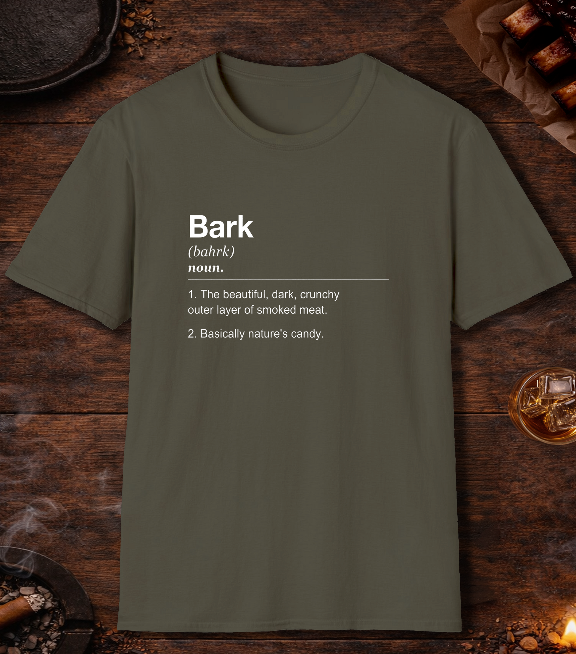 Bark Definition T-Shirt - Military Green