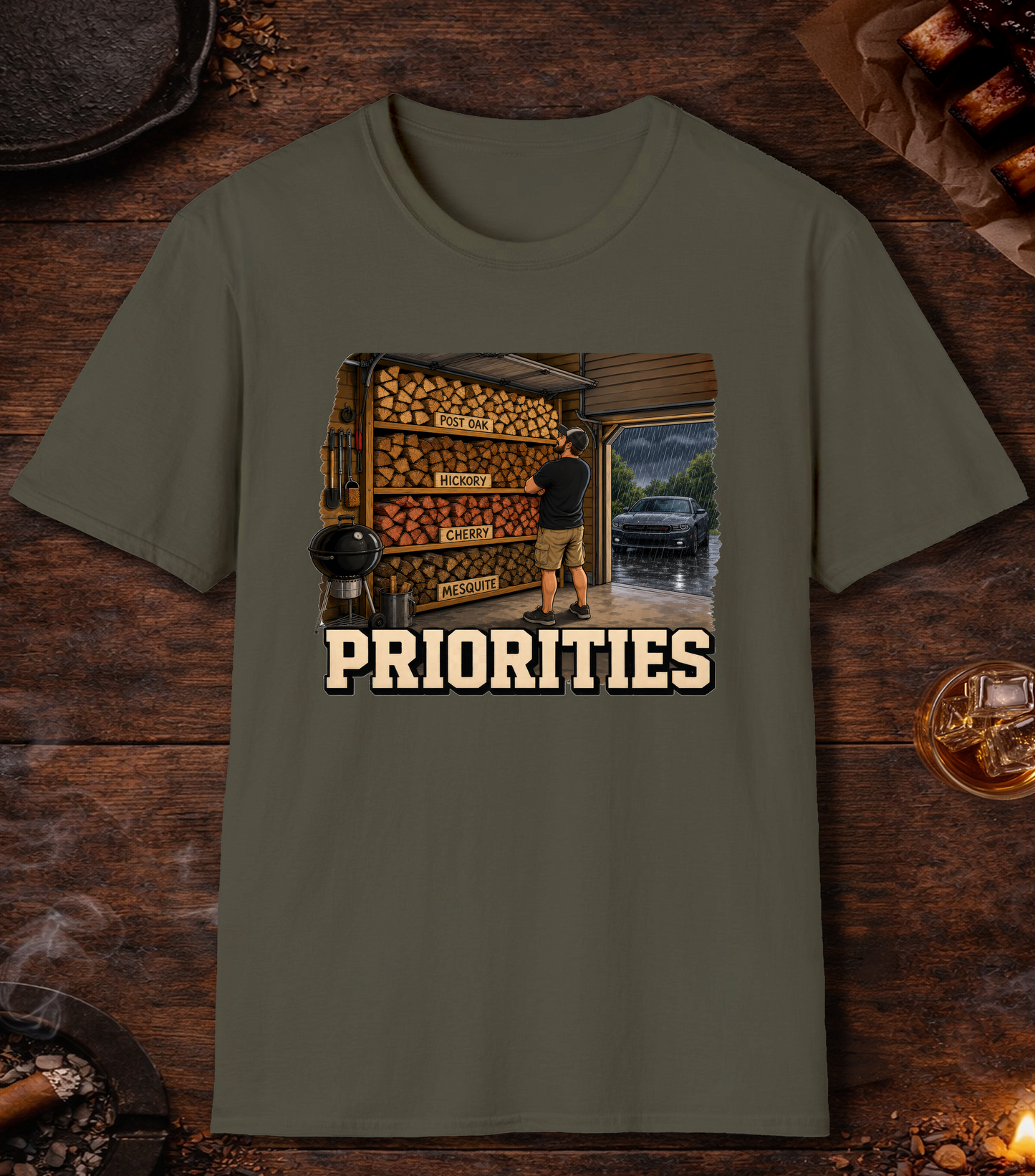 Priorities T-Shirt - Military Green