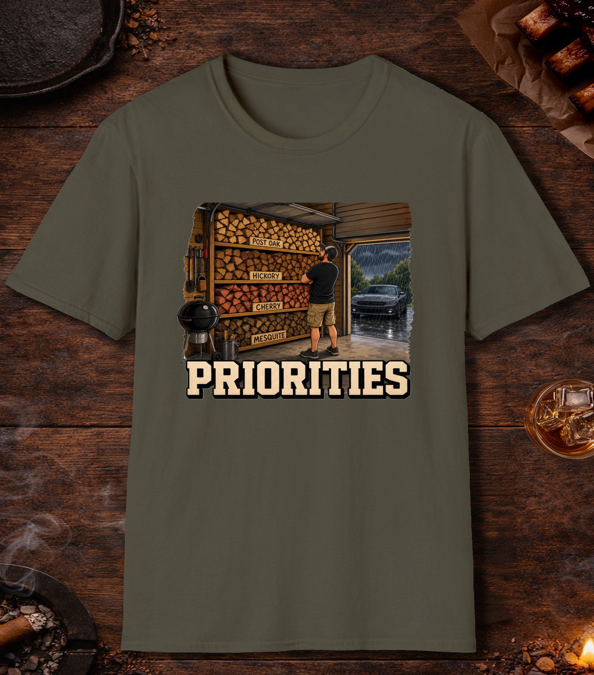Priorities T-Shirt - Military Green