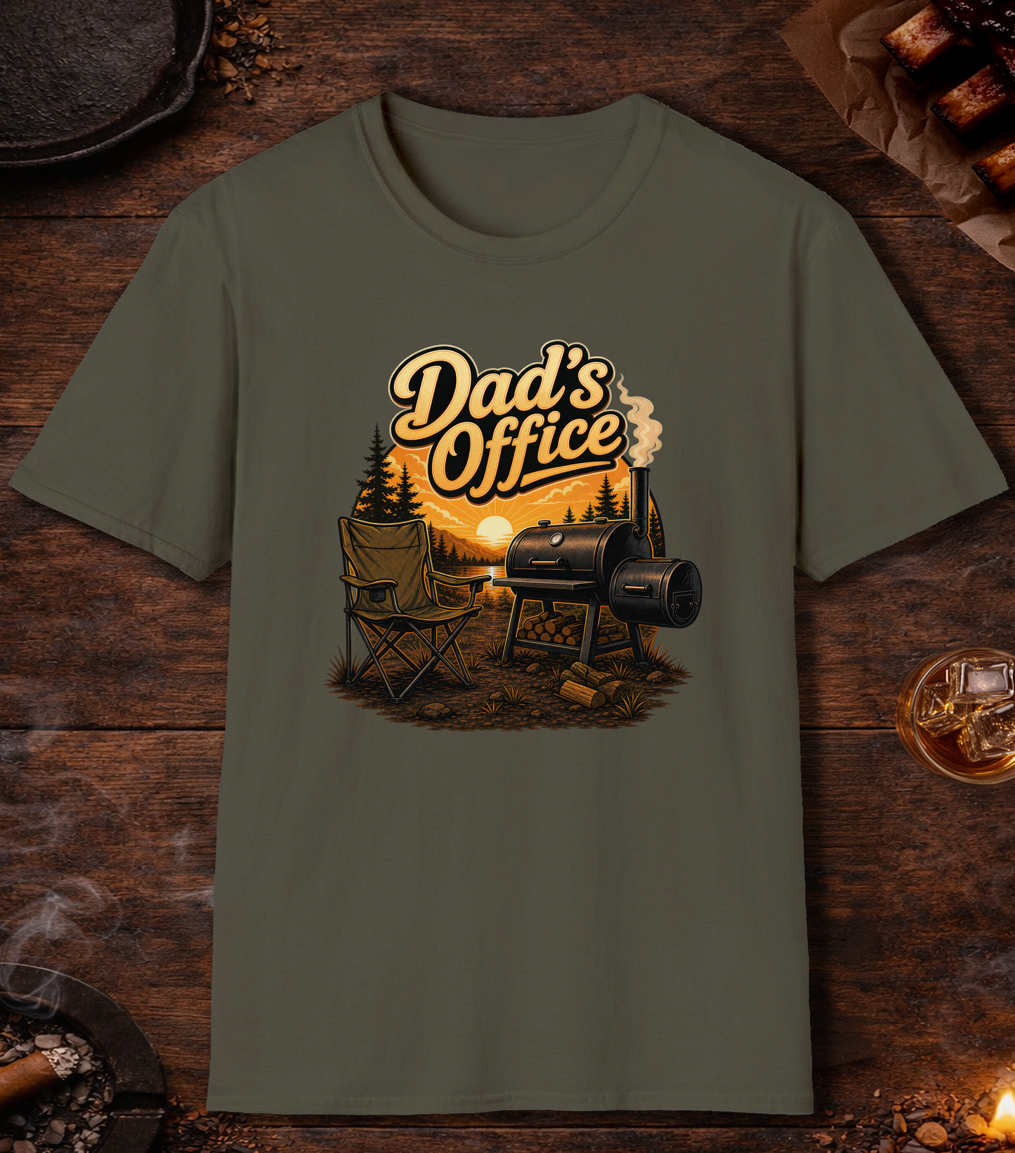 Dad's Office T-Shirt - Military Green