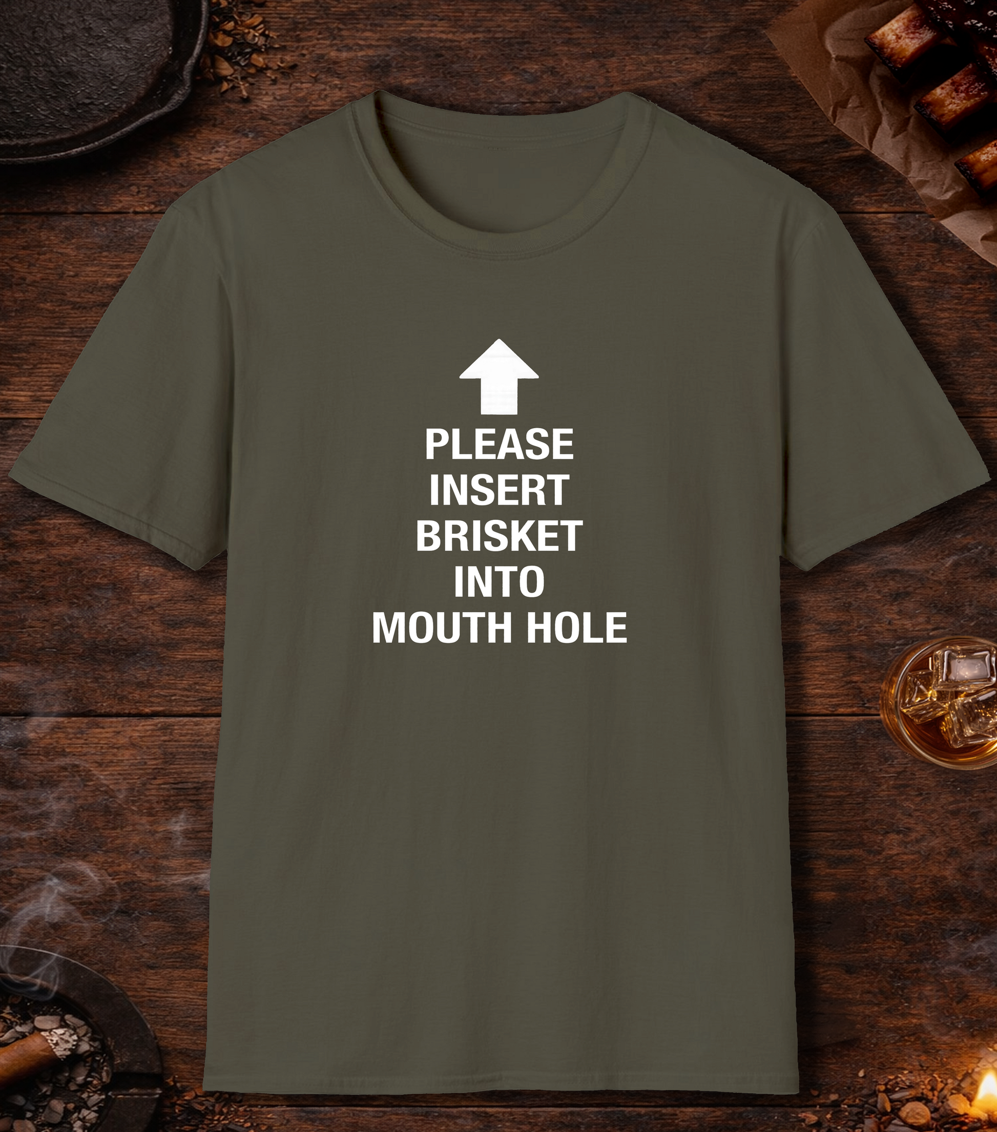 Please Insert Brisket T-Shirt - Military Green
