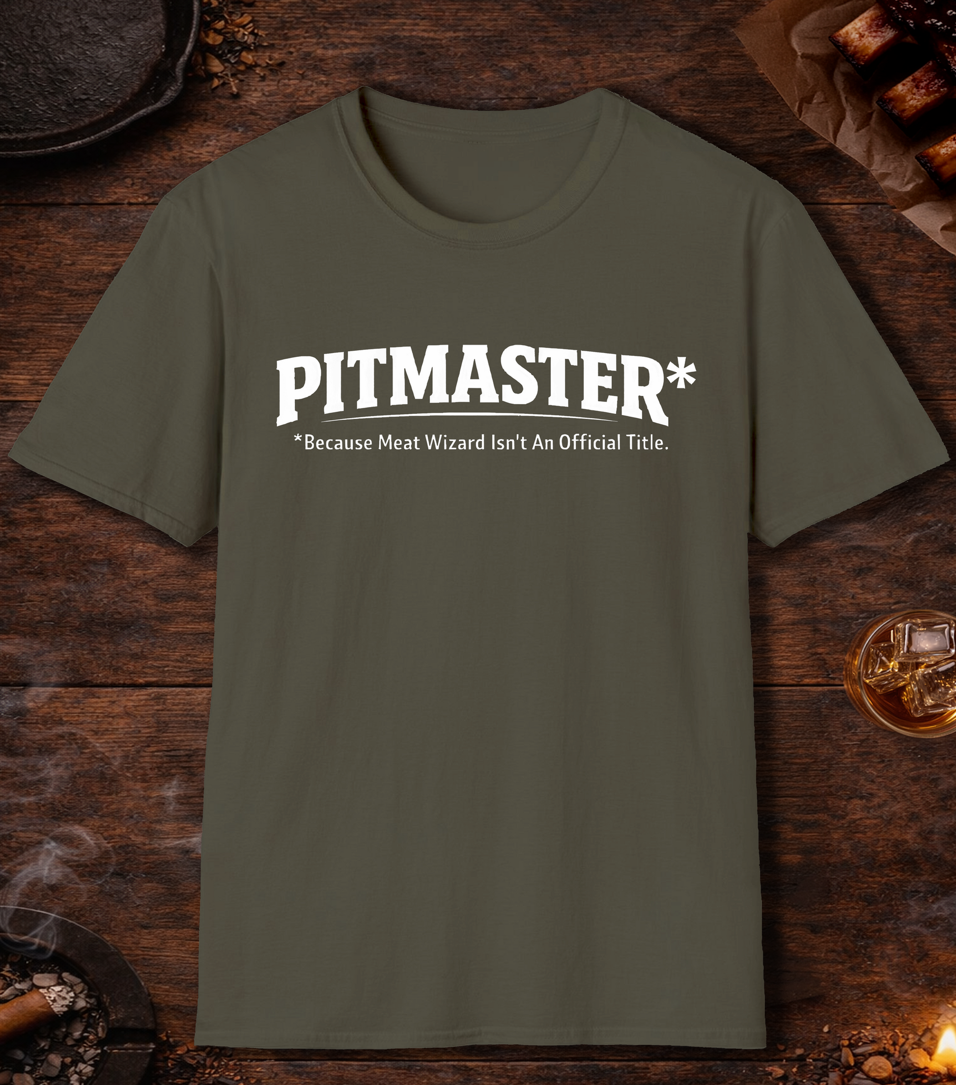 Pitmaster Meat Wizard T-Shirt - Military Green