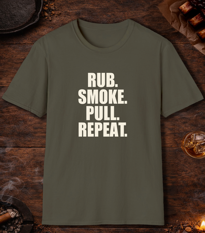 Rub Smoke Pull Repeat T-Shirt - Military Green