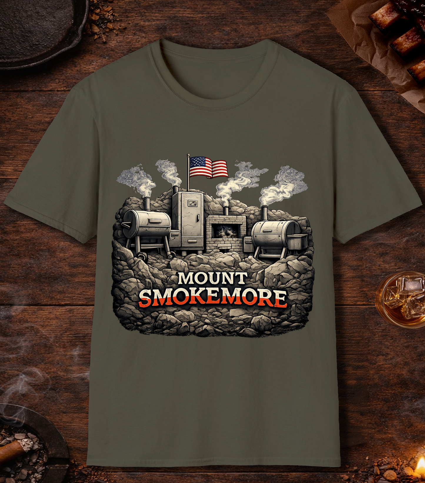 Mount Smokemore T-Shirt - Military Green
