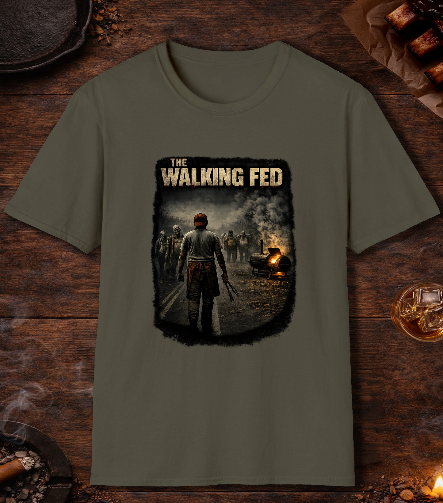 The Walking Fed Parody T-Shirt - Military Green
