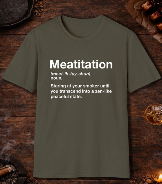 Meatitation Definition T-Shirt - Military Green
