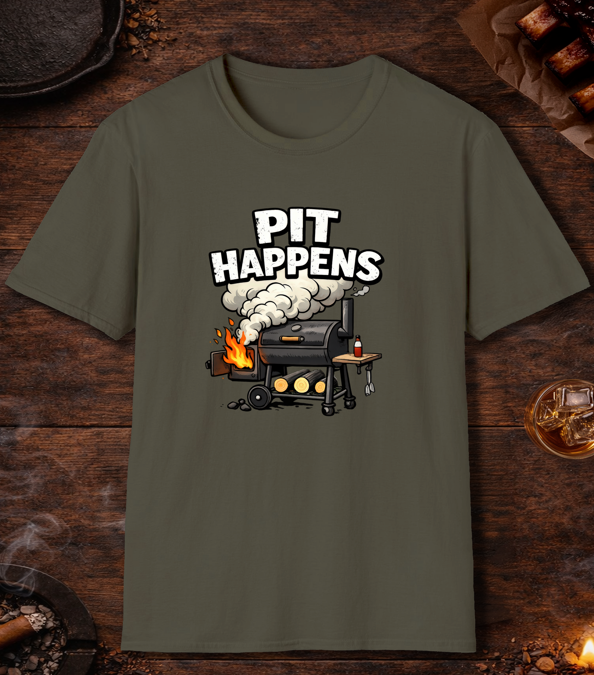 Pit Happens T-Shirt - Military Green