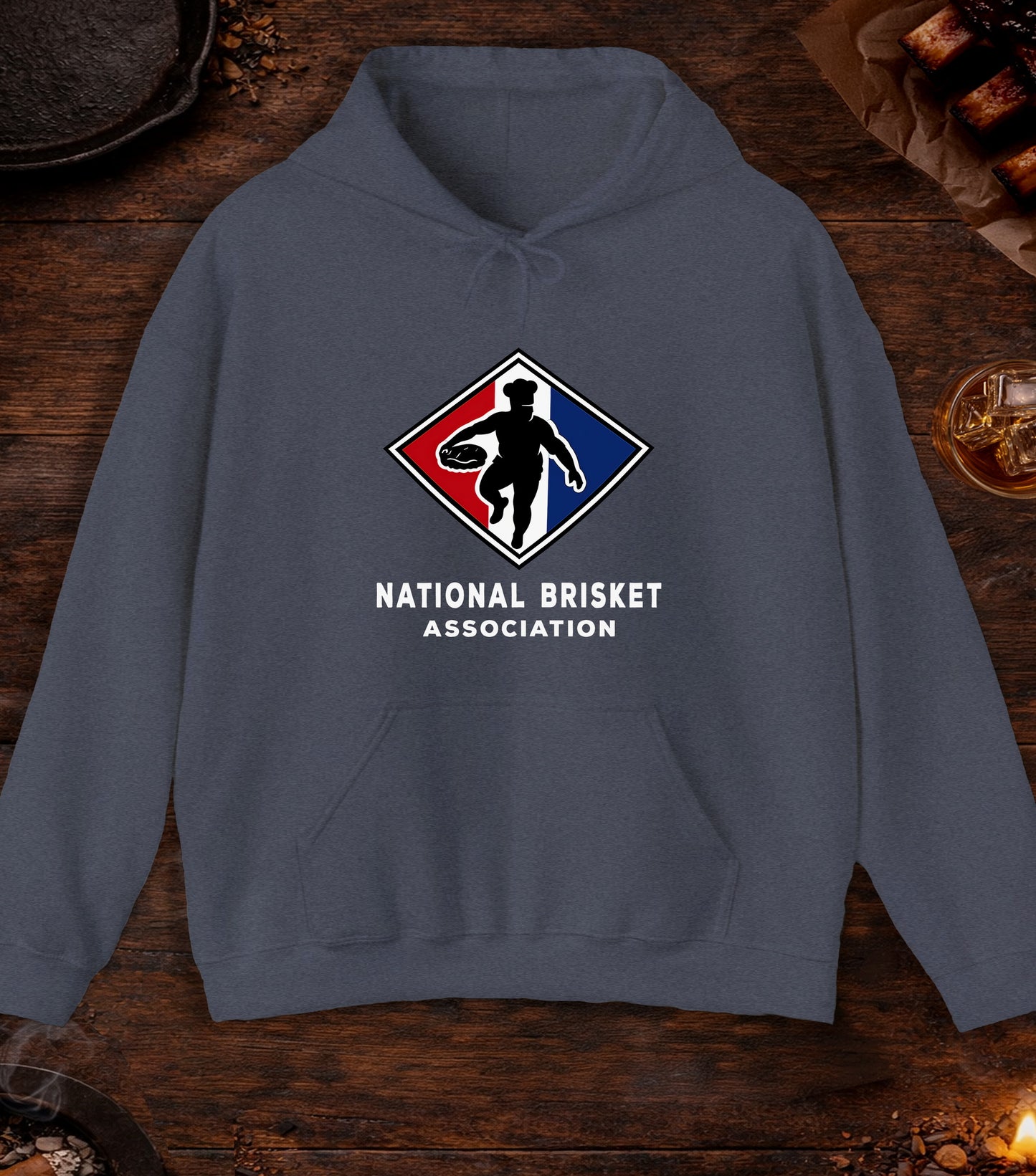 National Brisket Association Hoodie - Heather Navy