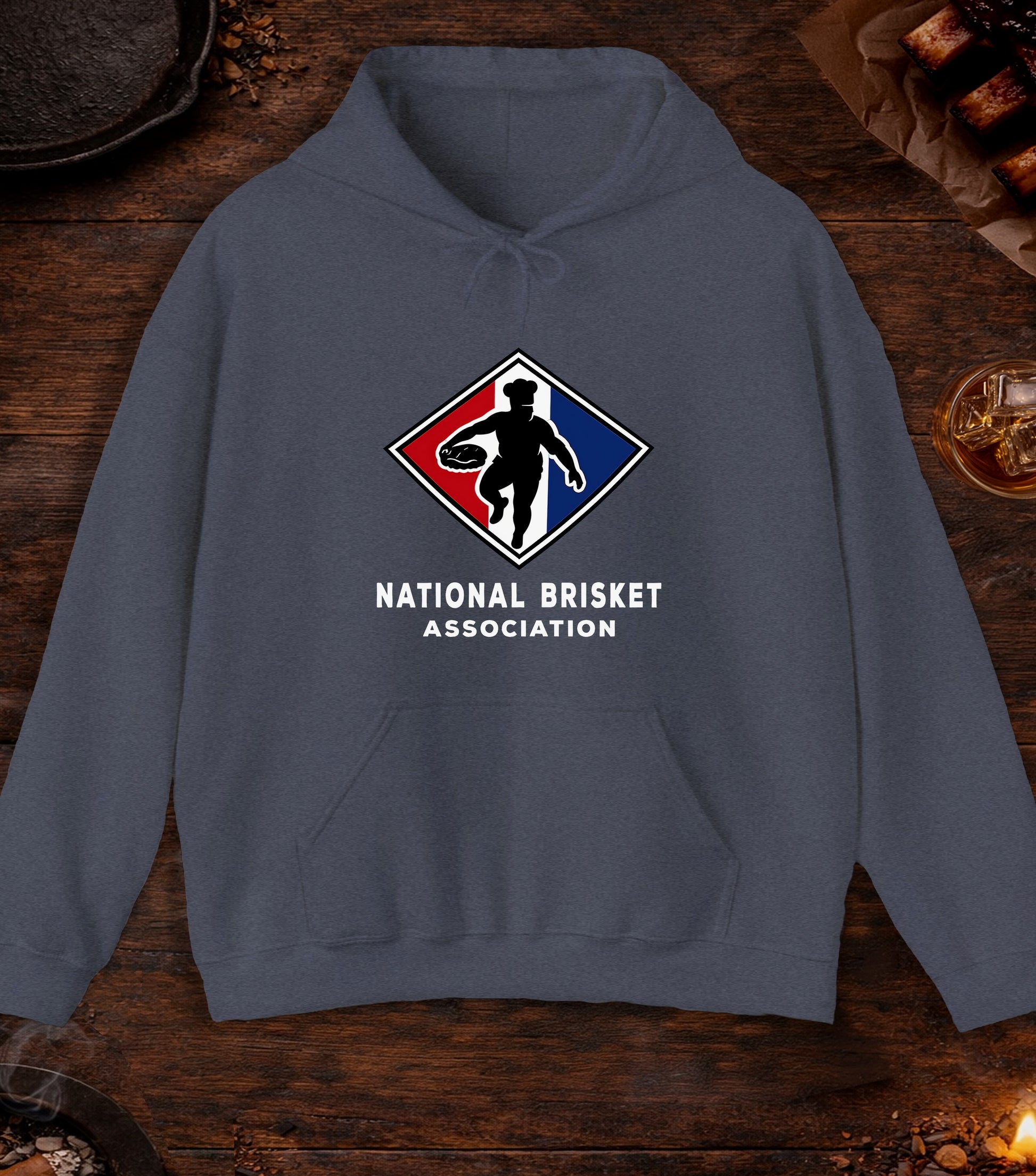 National Brisket Association Hoodie - Heather Navy