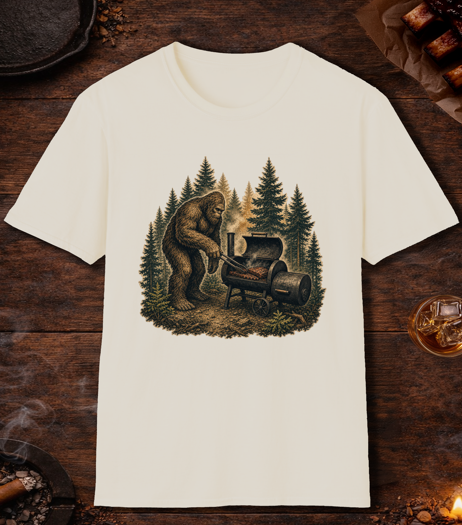 Bigfoot Smoker T-Shirt - Natural