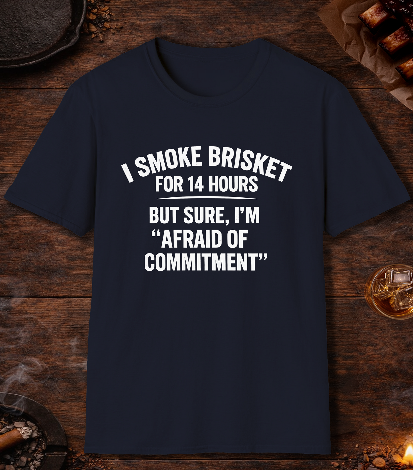 14 Hours Afraid Of Commitment T-Shirt - Navy