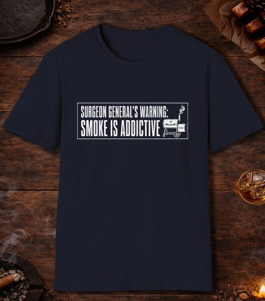 Surgeon General's Warning: Smoke Is Addictive T-Shirt - Navy