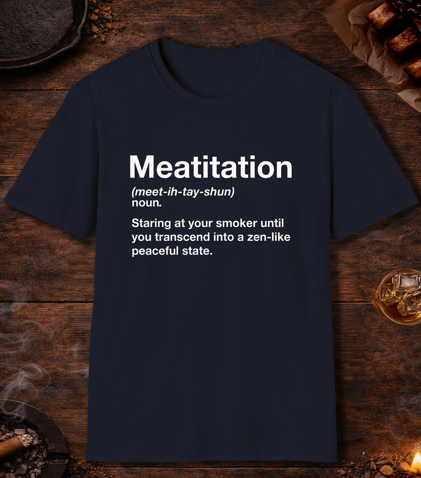 Meatitation Definition T-Shirt - Navy