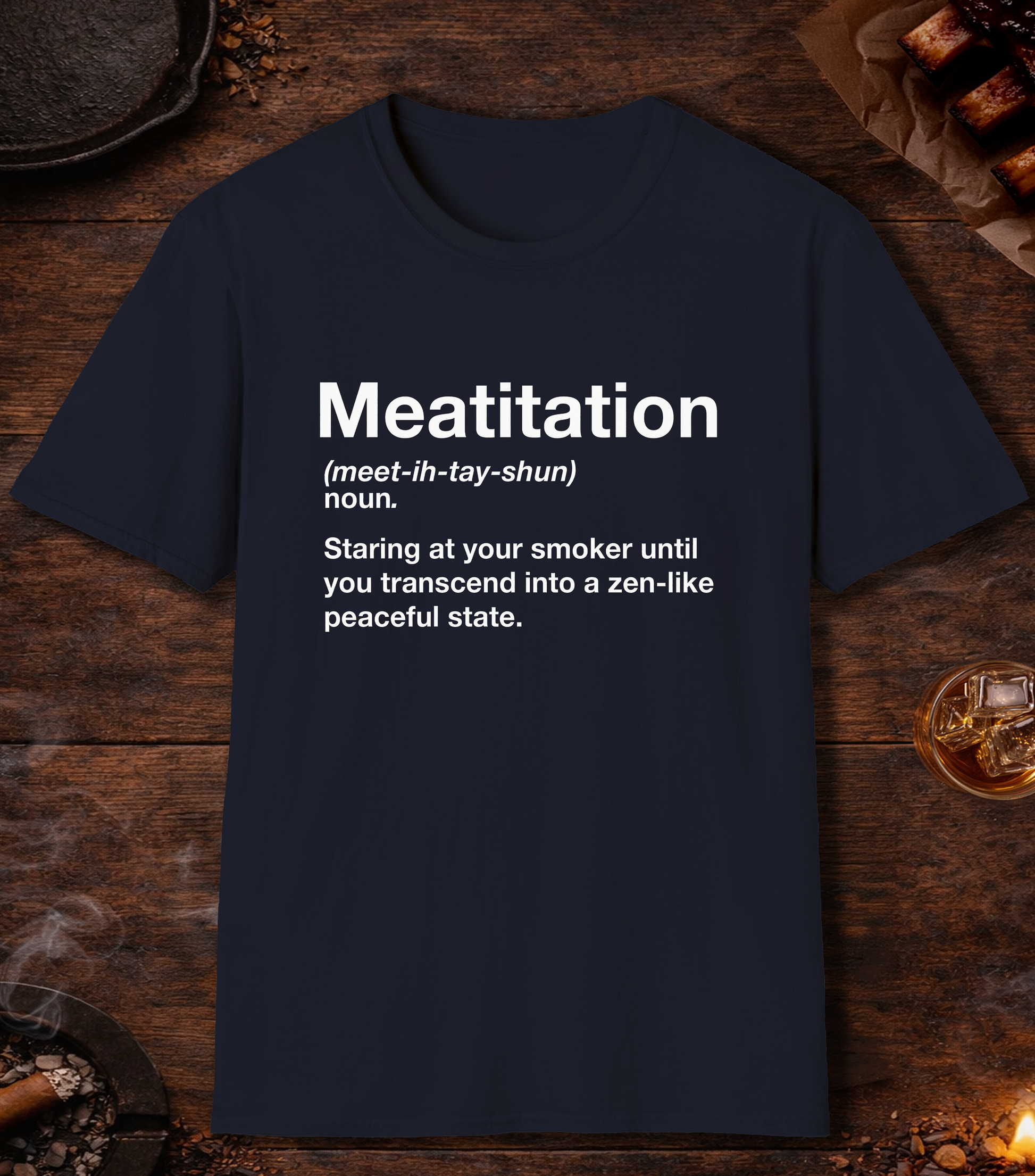 Meatitation Definition T-Shirt - Navy