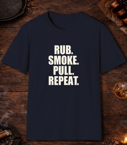Rub Smoke Pull Repeat T-Shirt - Navy