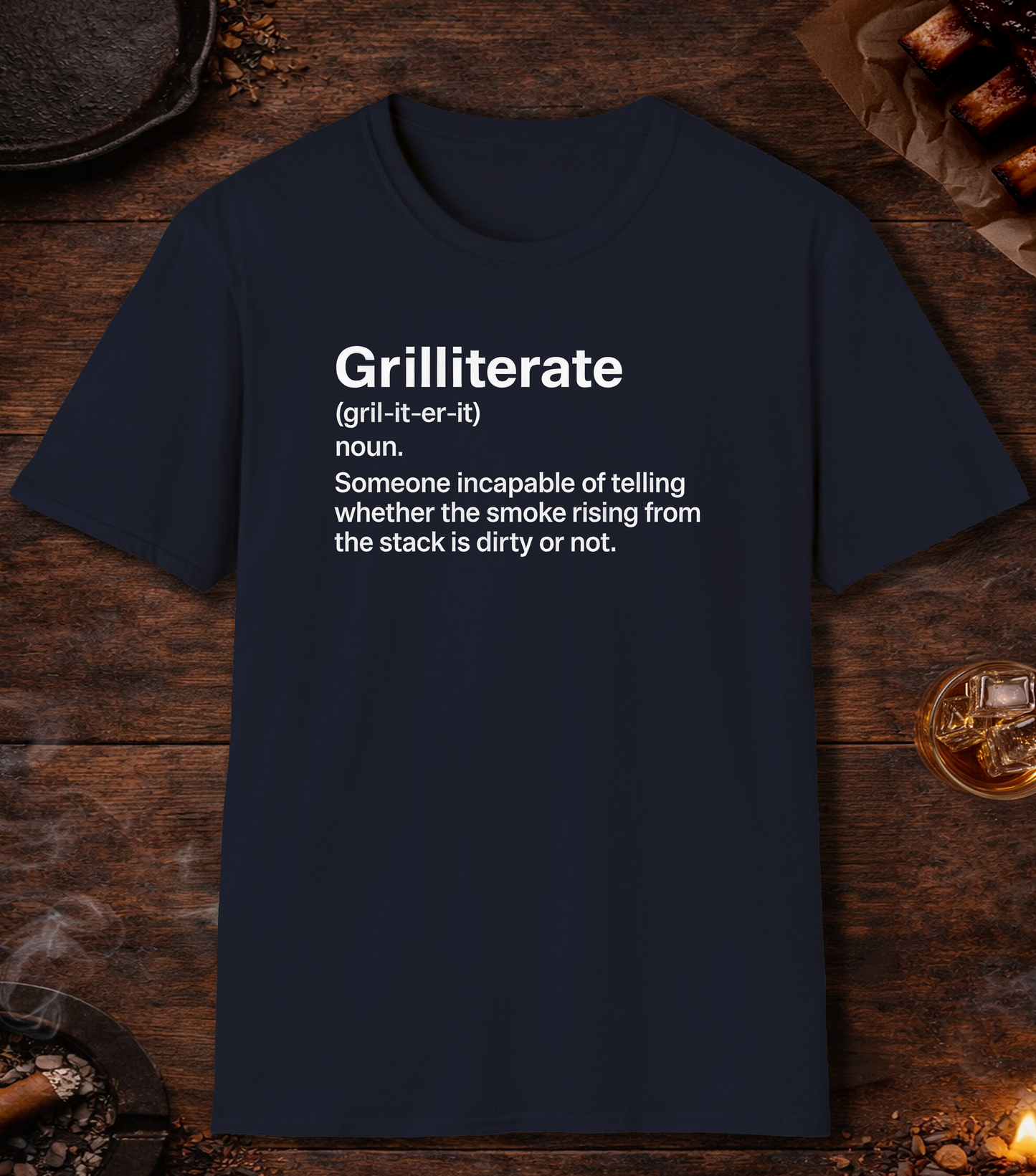 Grilliterate Definition T-Shirt - Navy