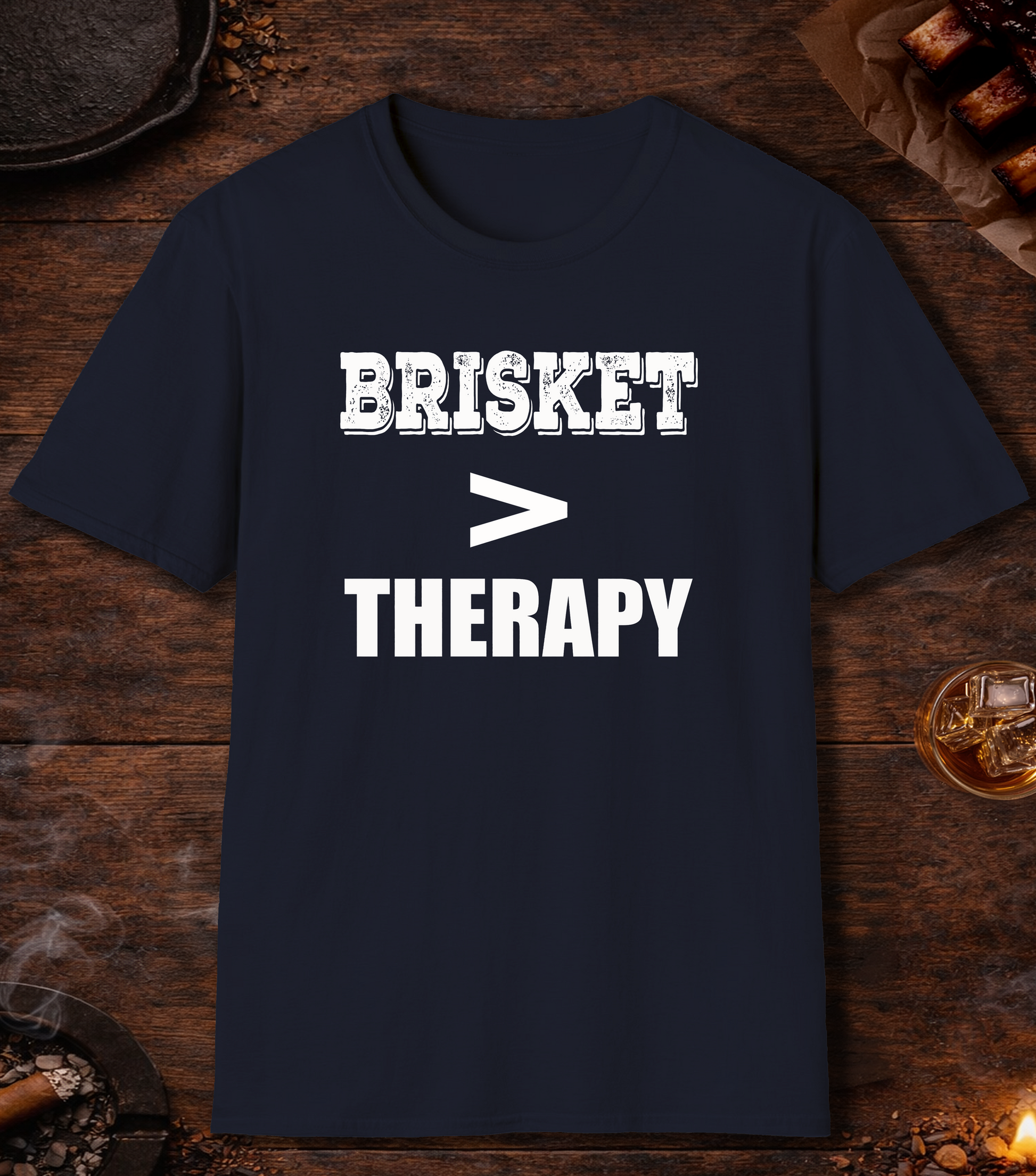 Brisket Greater Than T-Shirt - Navy
